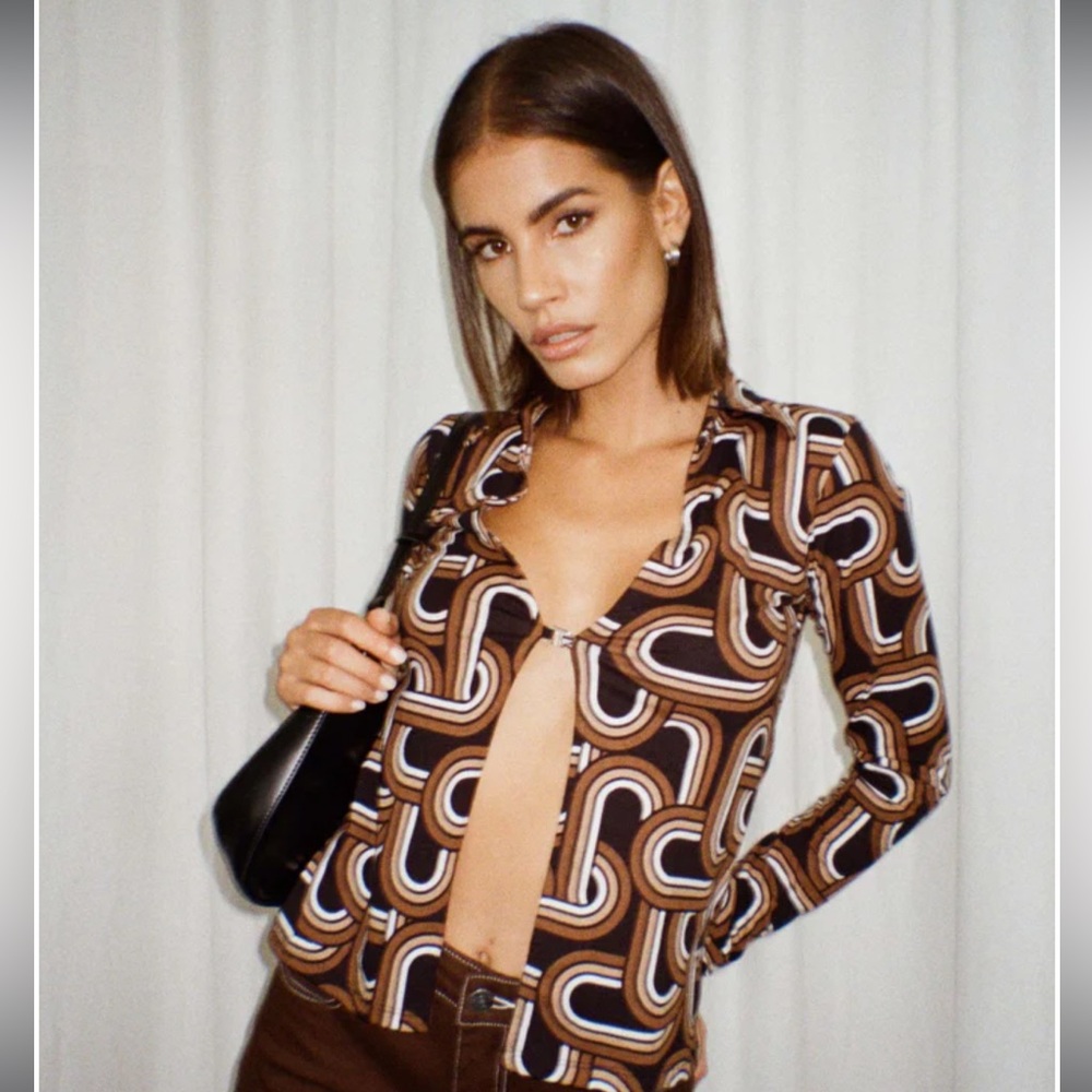 Motel Rocks long sleeve sexy groovy top Size M